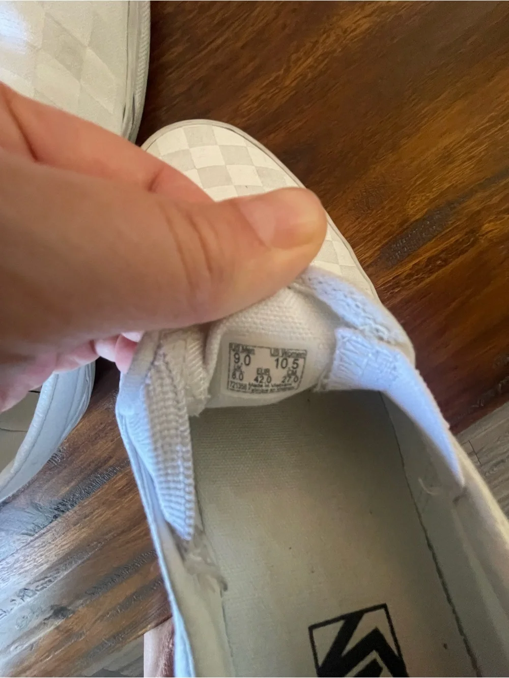 Vans White Slip-On Checkerboard Sneakers Unisex